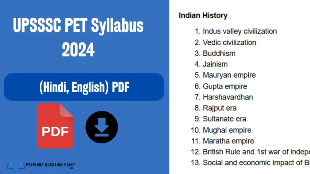 UPSSSC PET Syllabus 2024 PDF Download (Hindi, English)