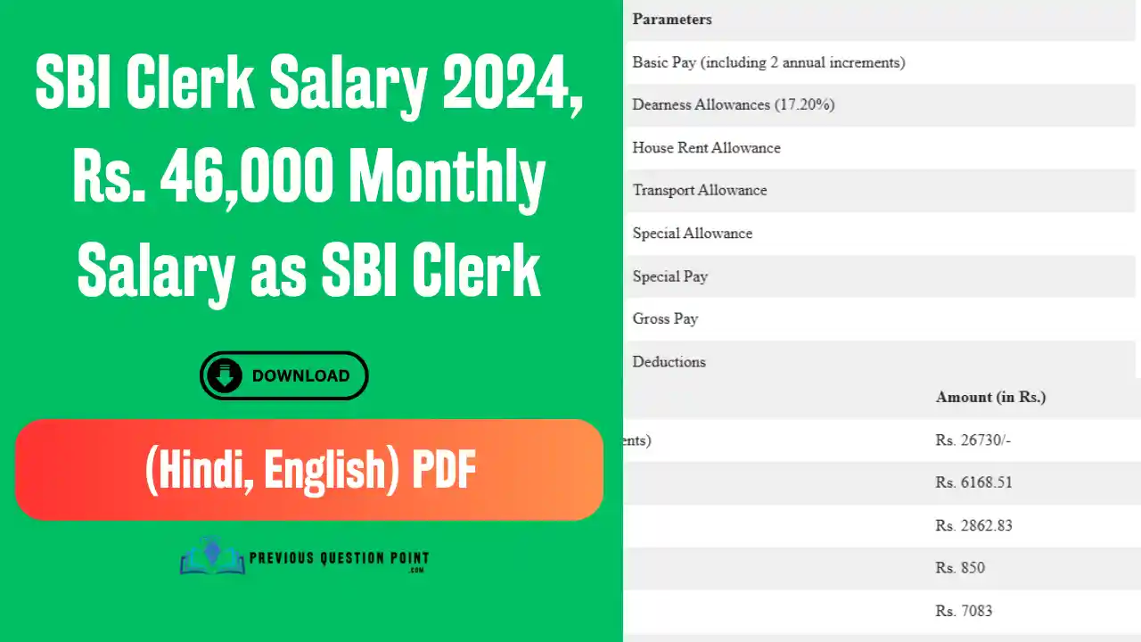 SBI Clerk Salary 2024, Rs. 46,000 Monthly Salary as SBI Clerk