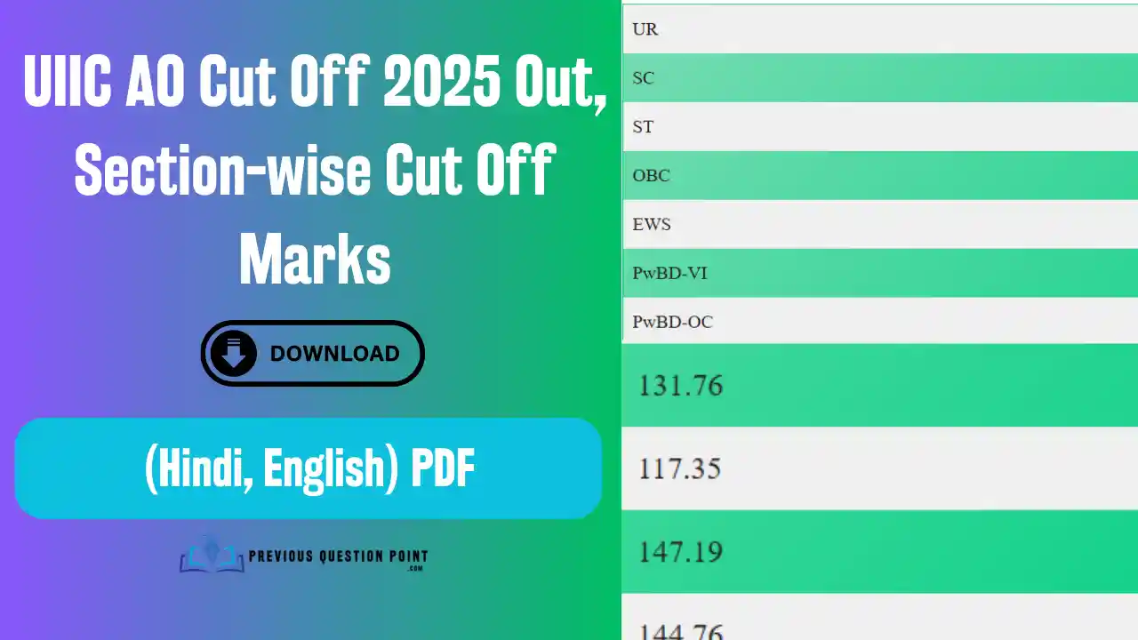 UIIC AO Cut Off 2025 Out, Section-wise Cut Off Marks