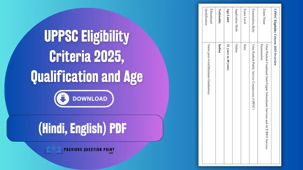 UPPSC Eligibility Criteria 2025, Qualification and Age